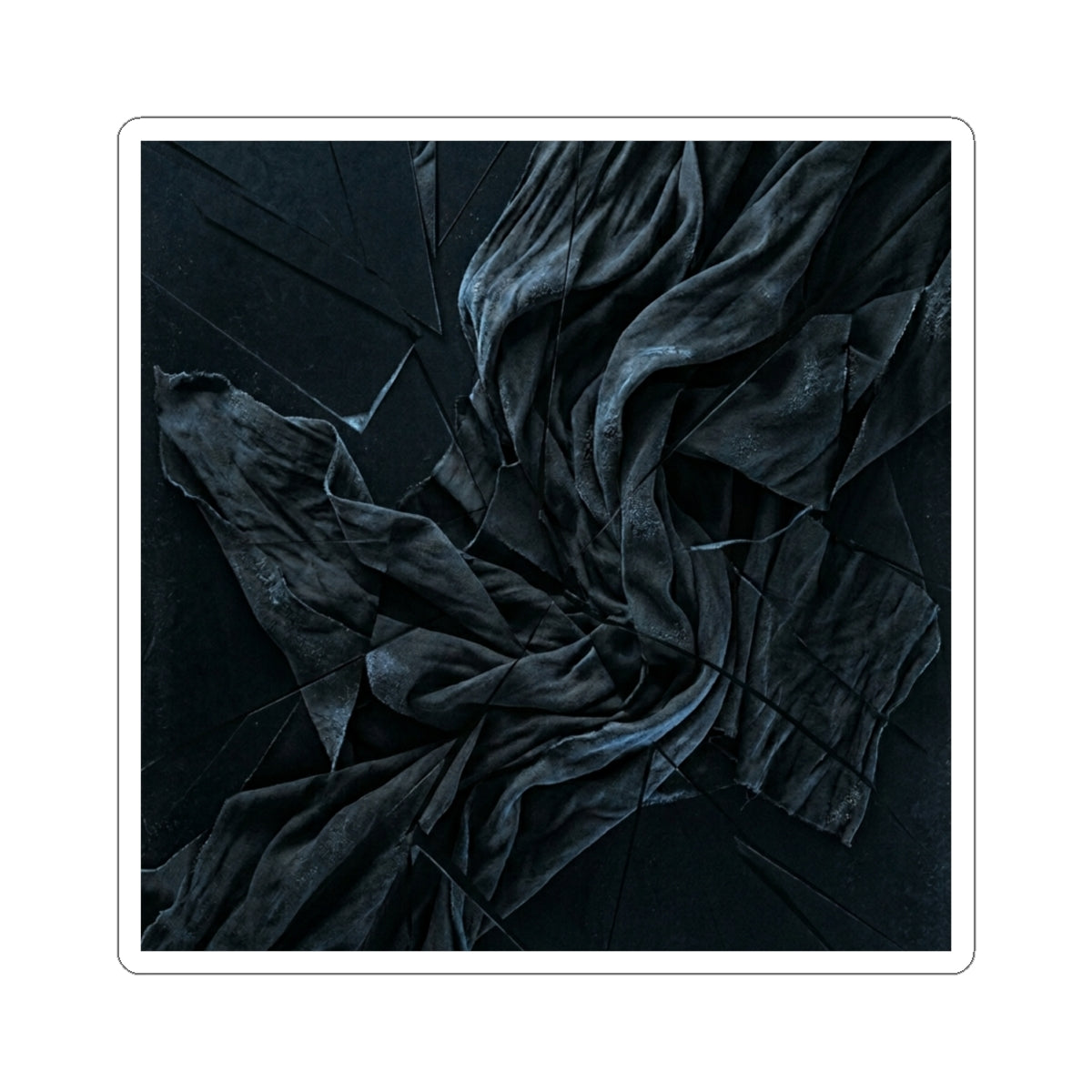 Silk Drape Winter Sticker | Dark Japandi Atmospheric Design