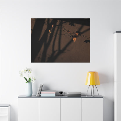 Shadow Play Autumn Canvas Art | Dark Japandi Luxurious Design