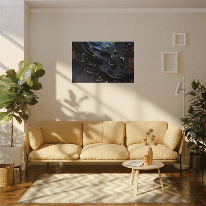 Spring Silk Drape Dark Texture Canvas Art | Atmospheric Decor