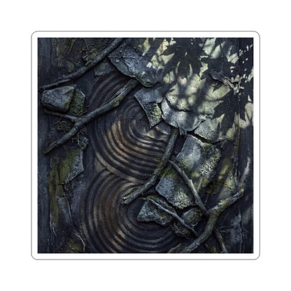 Dark Japandi Rock Garden in Dappled | Dark Texture Sticker Art Print