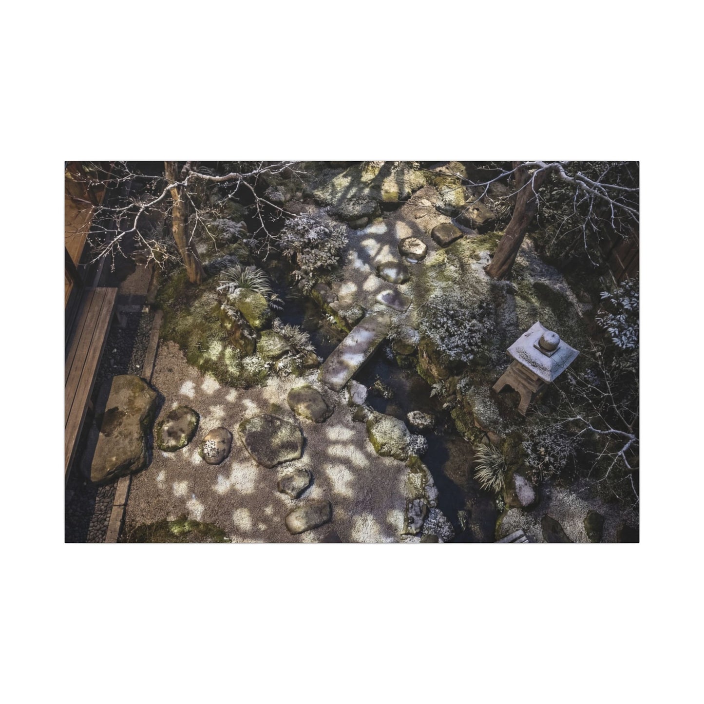 Moonlit Garden Japanese Pattern Canvas Art | Elegant Japandi Art Art Print