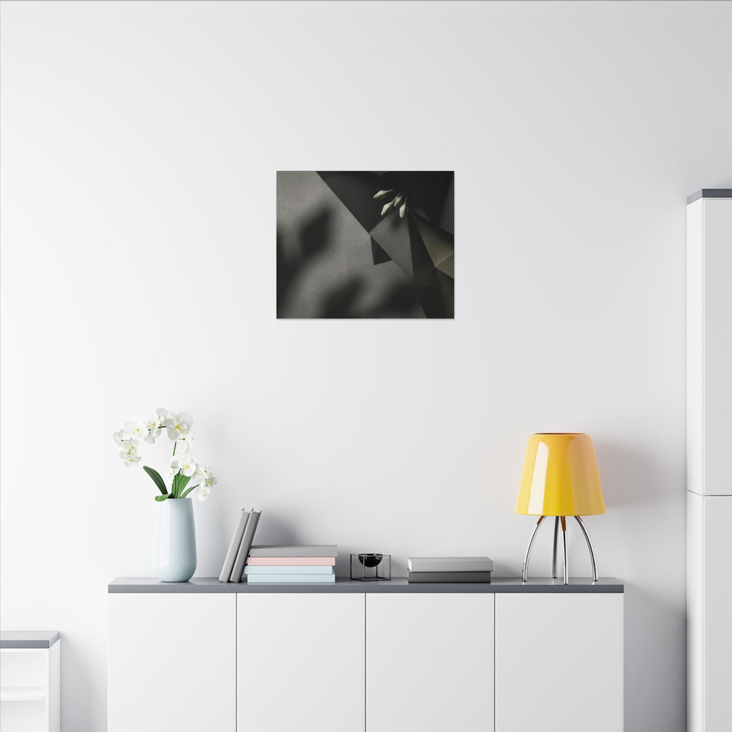 Paper Fold Moody Minimal Canvas Art | Luxurious Dark Japandi Art