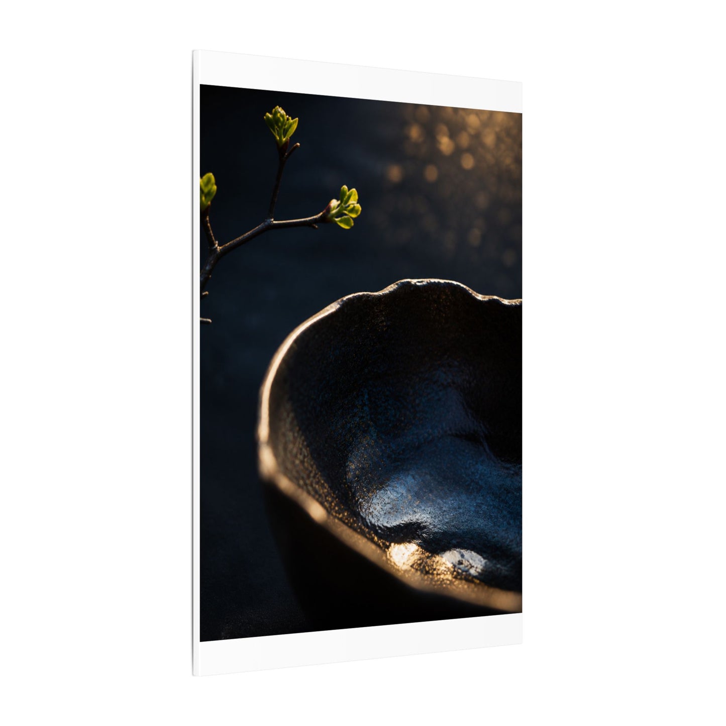 Ma Ceramic Bowl Canvas Art - Dark Japandi Shadow Zen