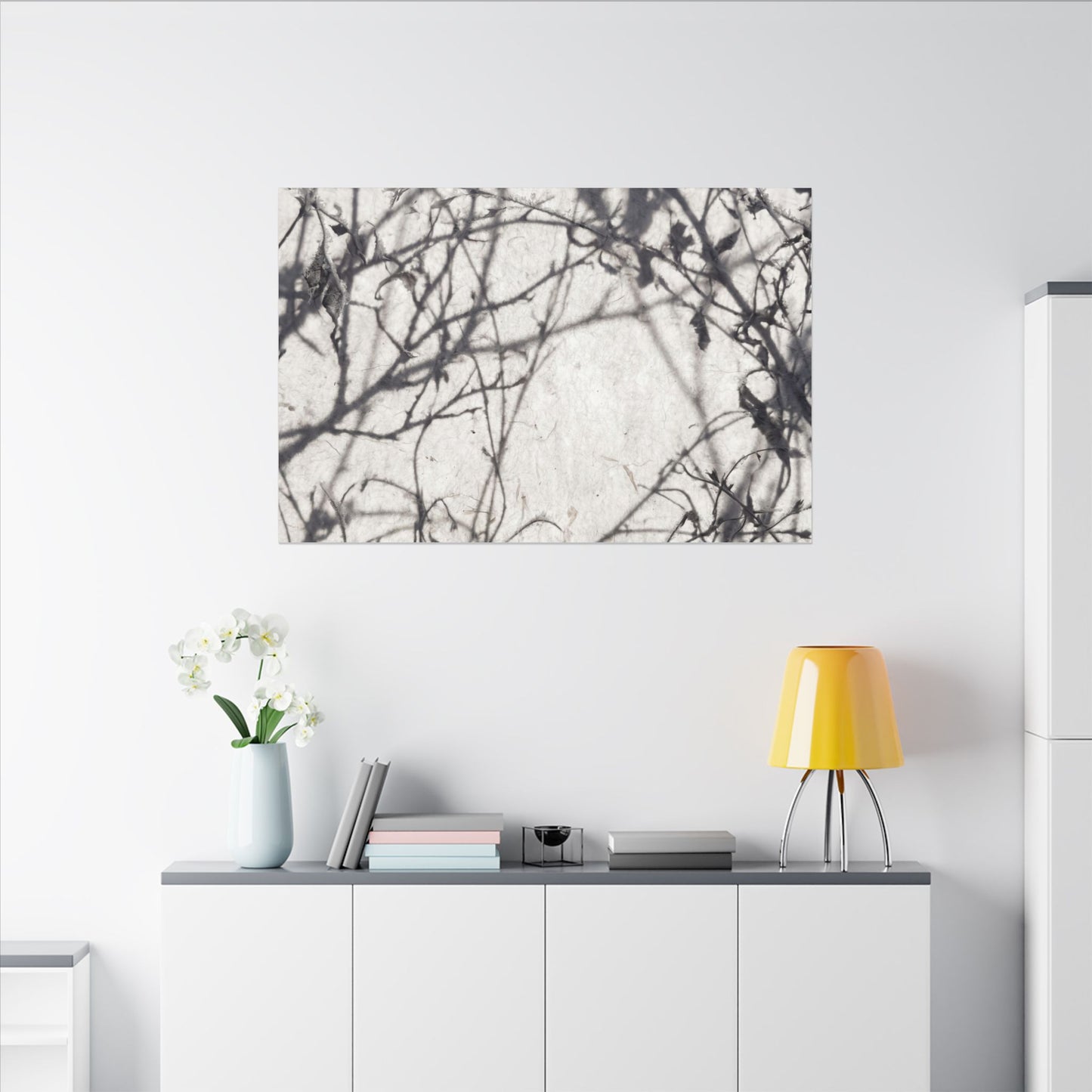 Winter Shadow Play Japanese Pattern Canvas Art | Elegant Decor