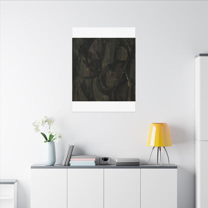 Mixed Media Dark Japandi Textured Canvas Art