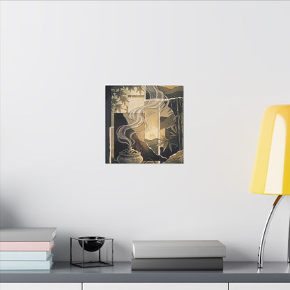 Tranquil Incense Smoke Canvas Art - Ukiyo E Inspired Zen