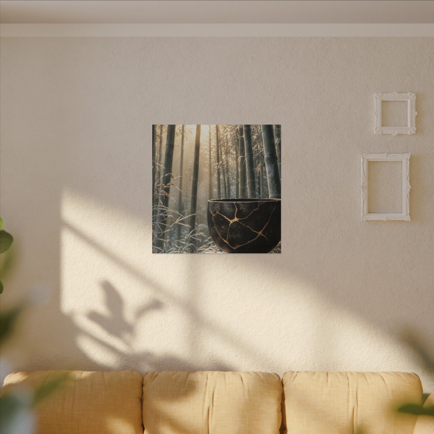 Fukinsei Bamboo Grove Canvas Art - Kintsugi Gold Repair