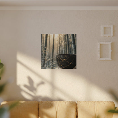 Fukinsei Bamboo Grove Canvas Art - Kintsugi Gold Repair
