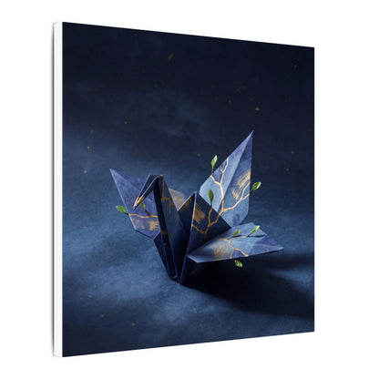 Kintsugi Paper Fold in Moonlight | Crackle Gold Canvas Art