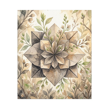 Warm Paper Fold Canvas Art - Watercolor Japandi