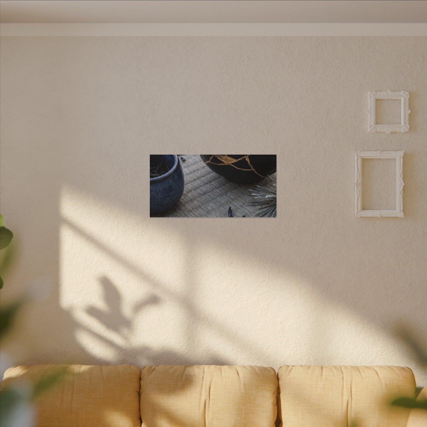 Kintsugi Tea Ceremony in Overcast | Gold Vein Canvas Art