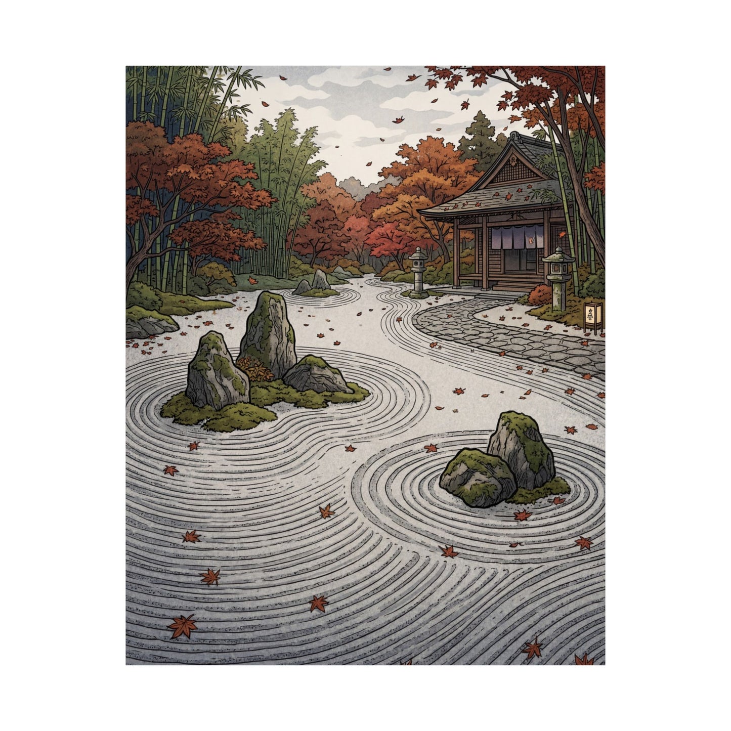 Overcast Silk Drape Wall Art Print - Zen Shibui