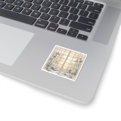 Winter Shoji Screen Sumi E Sticker | Peaceful Decor