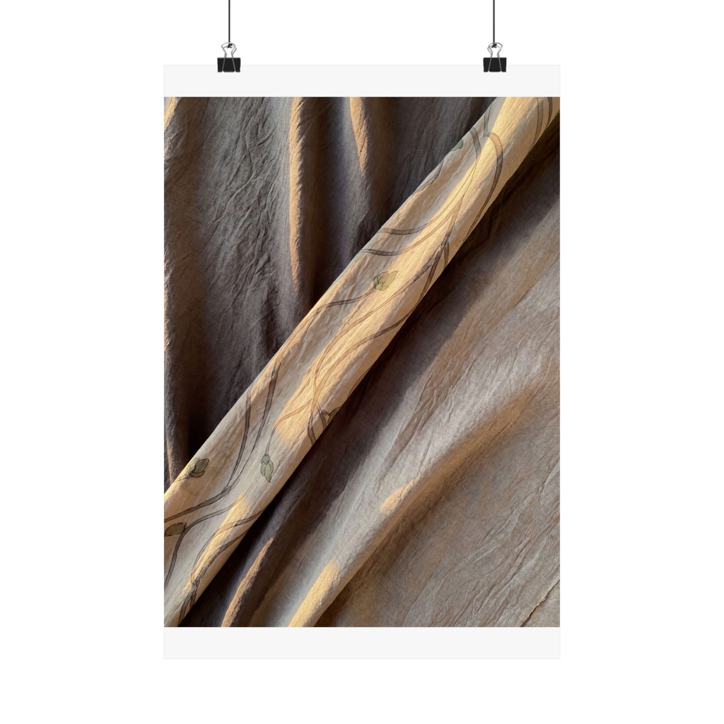 Silk Drape Japanese Pattern Wall Art Print | Neutral Japandi Art