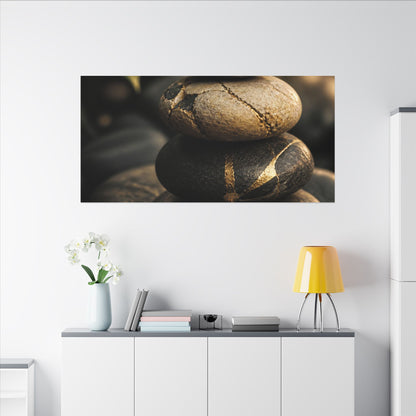 Summer River Stones Broken Beauty Canvas Art | Healing Decor