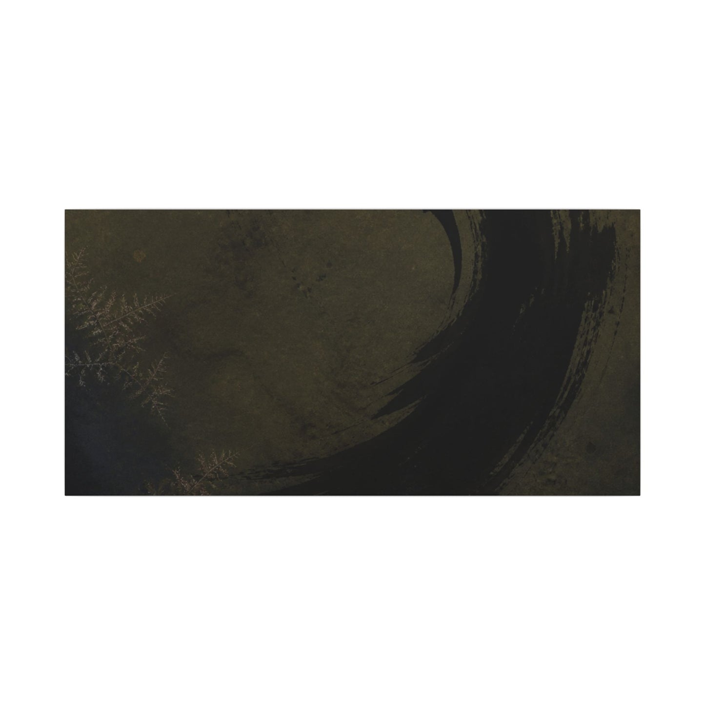 Seijaku Ink Brushstroke Canvas Art - Dark Japandi Moody Minimal