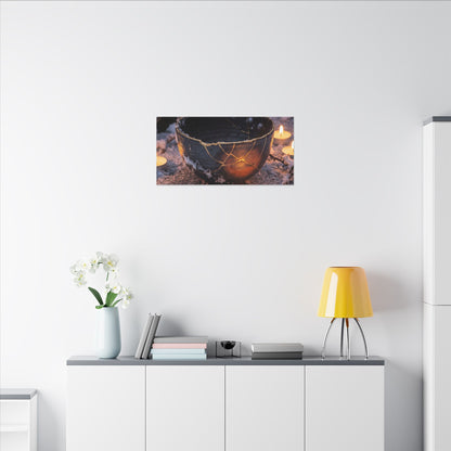 Ceramic Bowl Gold Repair Canvas Art | Beautiful Kintsugi Art