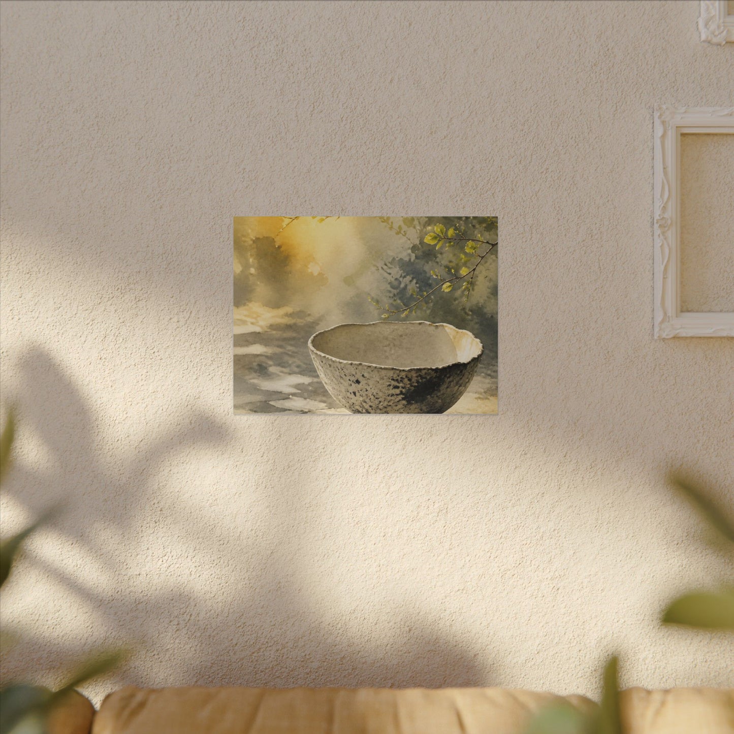 Cozy Ceramic Bowl Canvas Art - Watercolor Japandi