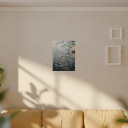 Water Ripple Sumi E Canvas Art | Calm Zen Art