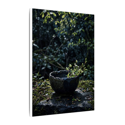 Dappled Ceramic Bowl Canvas Art - Dark Japandi Datsuzoku