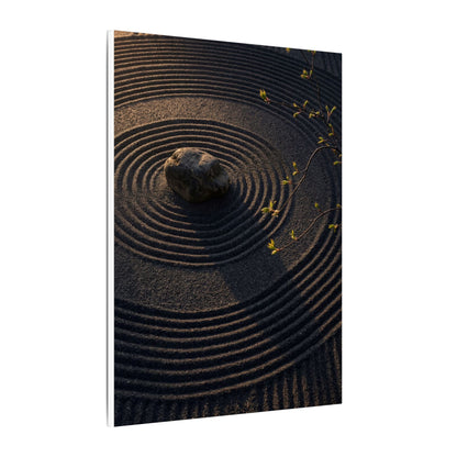 Rock Garden Shadow Zen Canvas Art | Bold Dark Japandi Art