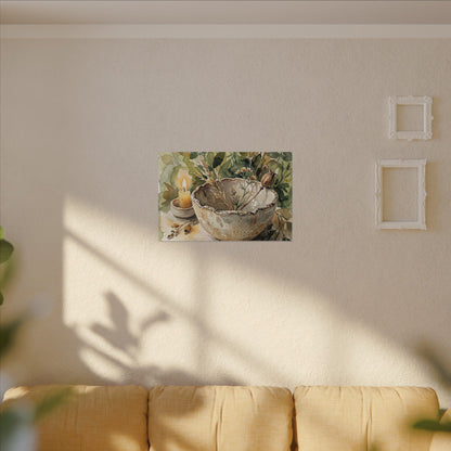 Ceramic Bowl Summer Canvas Art | Japandi Elegant Design