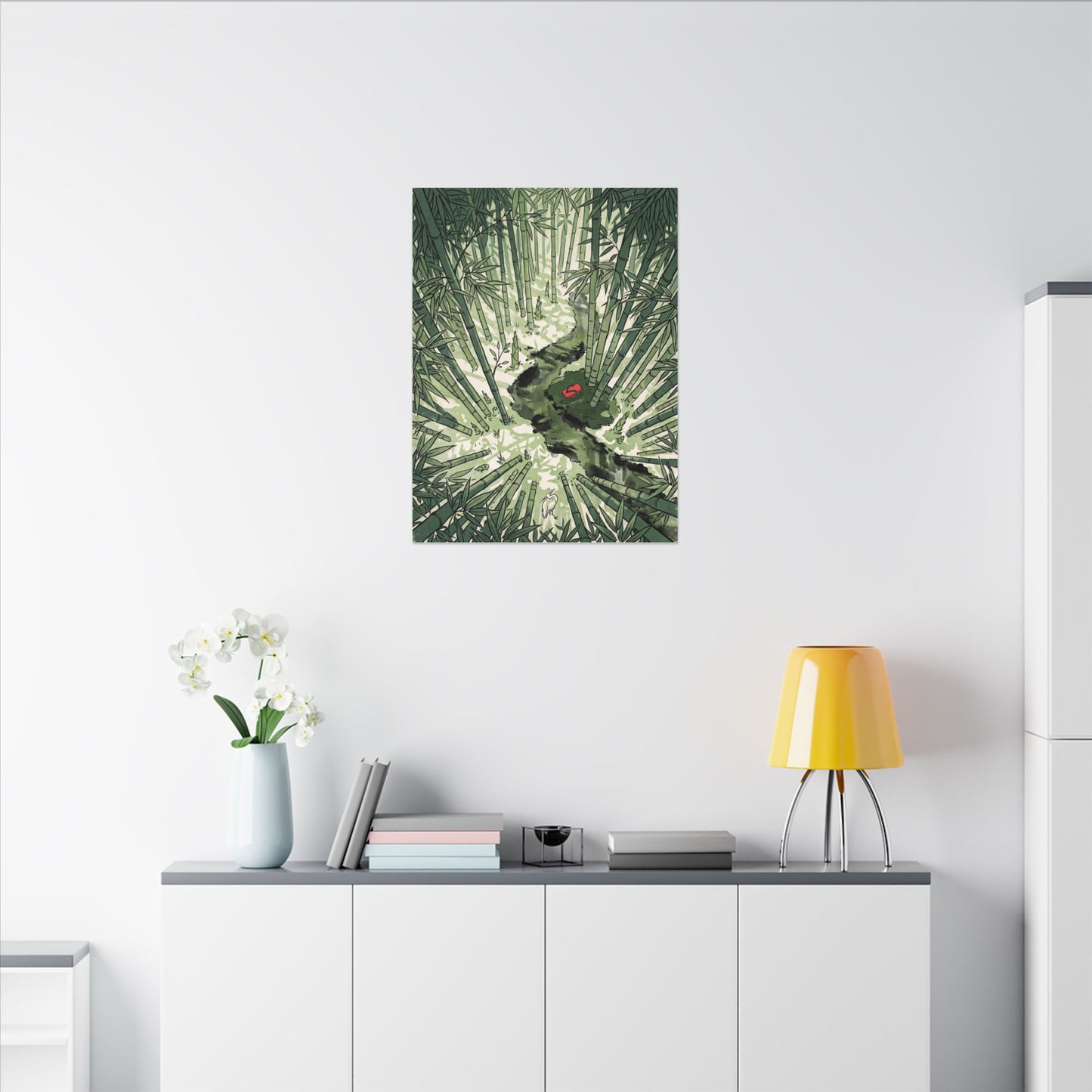 Peaceful Bamboo Grove Canvas Art - Ukiyo E Inspired Zen