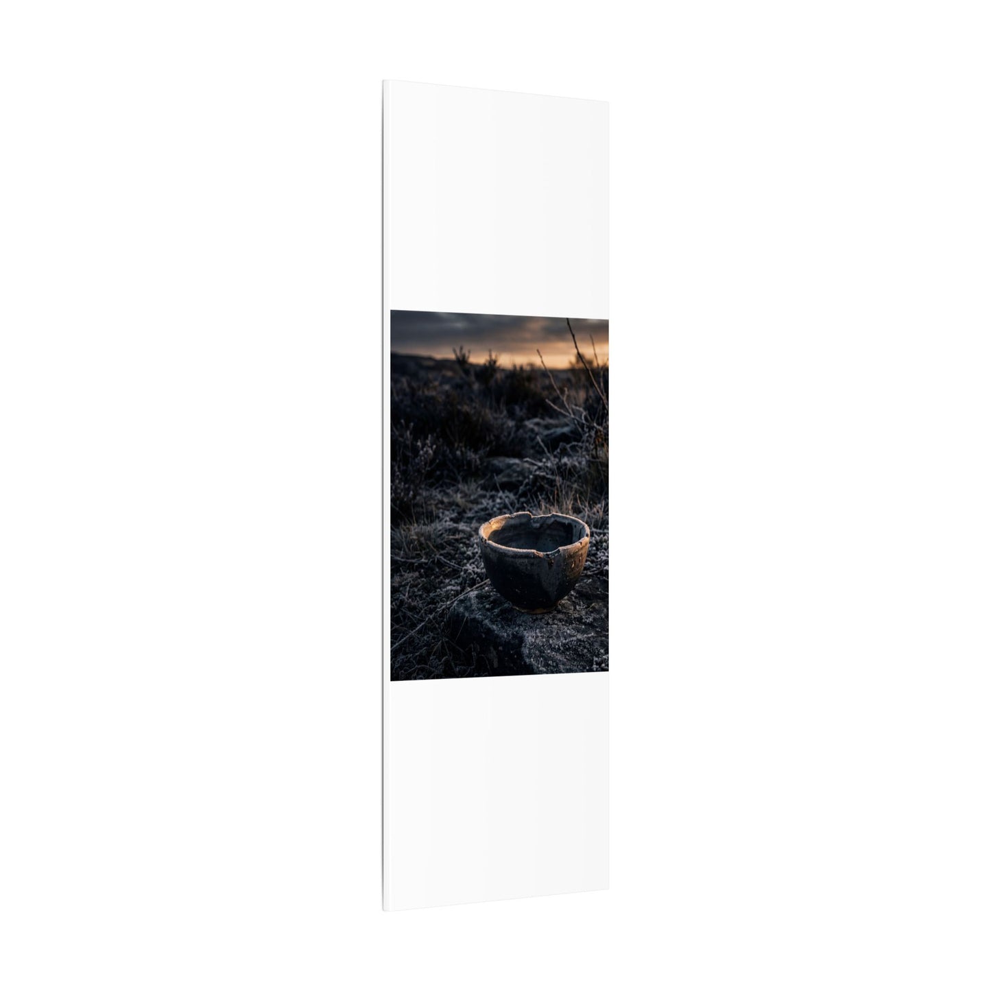 Kanso Ceramic Bowl Canvas Art - Dark Japandi Dark Texture