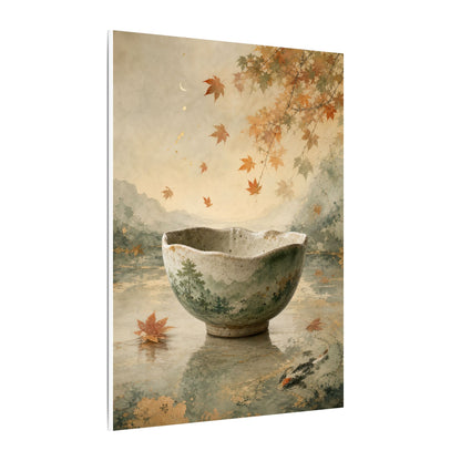 Autumn Ceramic Bowl Watercolor Canvas Art | Cozy Decor