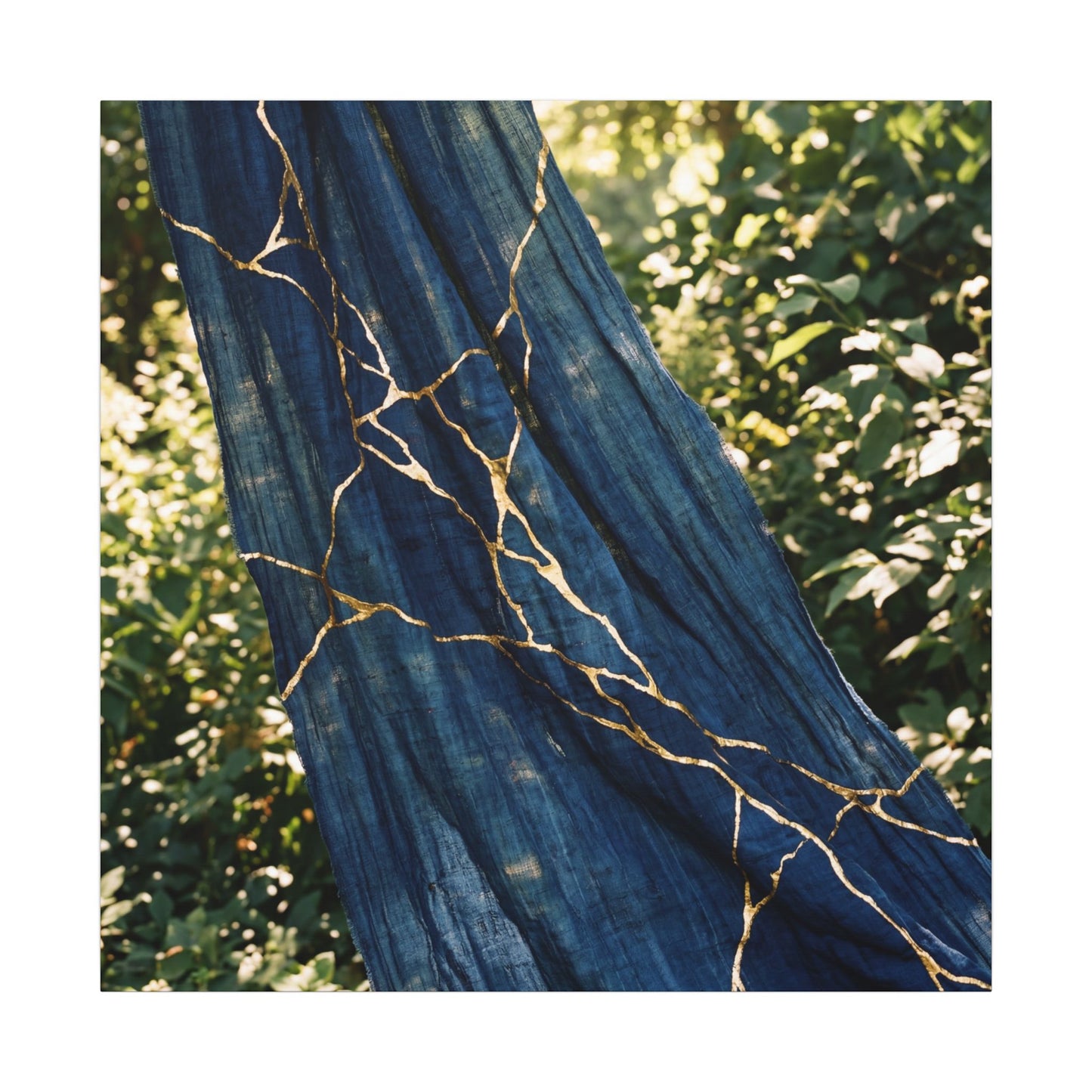 Resilient Silk Drape Canvas Art - Gold Repair Kintsugi