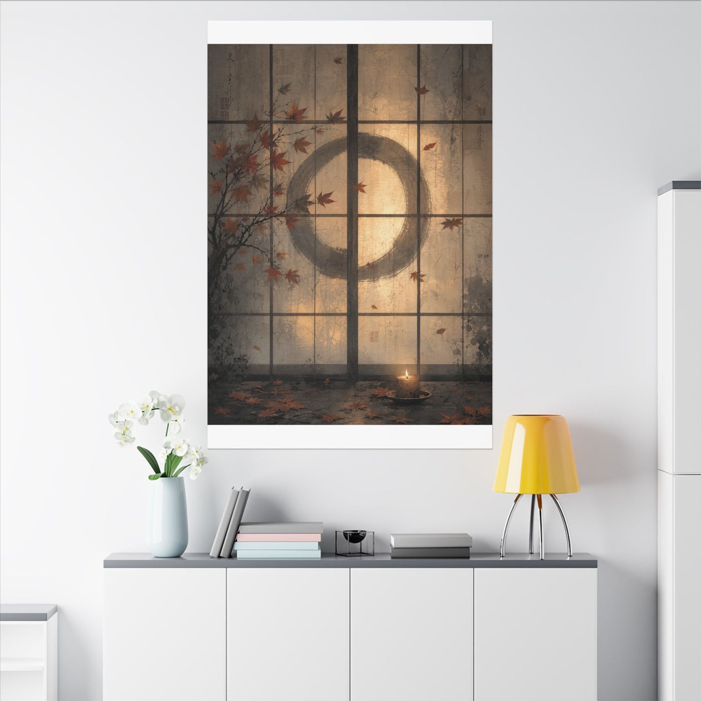 Shoji Screen Texture Canvas Art | Earthy Japandi Art