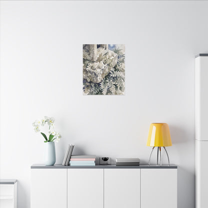 Stone Lantern Watercolor Canvas Art | Elegant Japandi Art