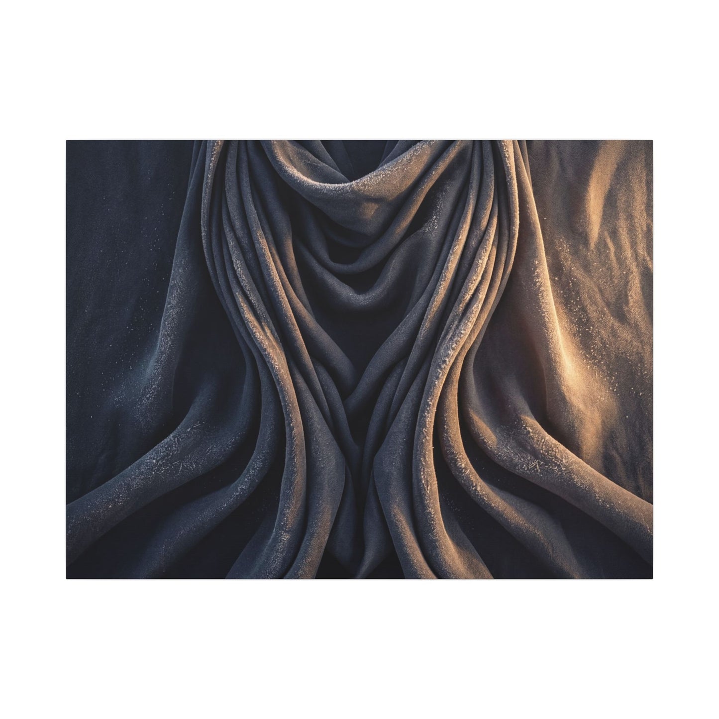 Moody Silk Drape Canvas Art - Shadow Zen Dark Japandi Art Print