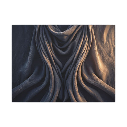 Moody Silk Drape Canvas Art - Shadow Zen Dark Japandi Art Print