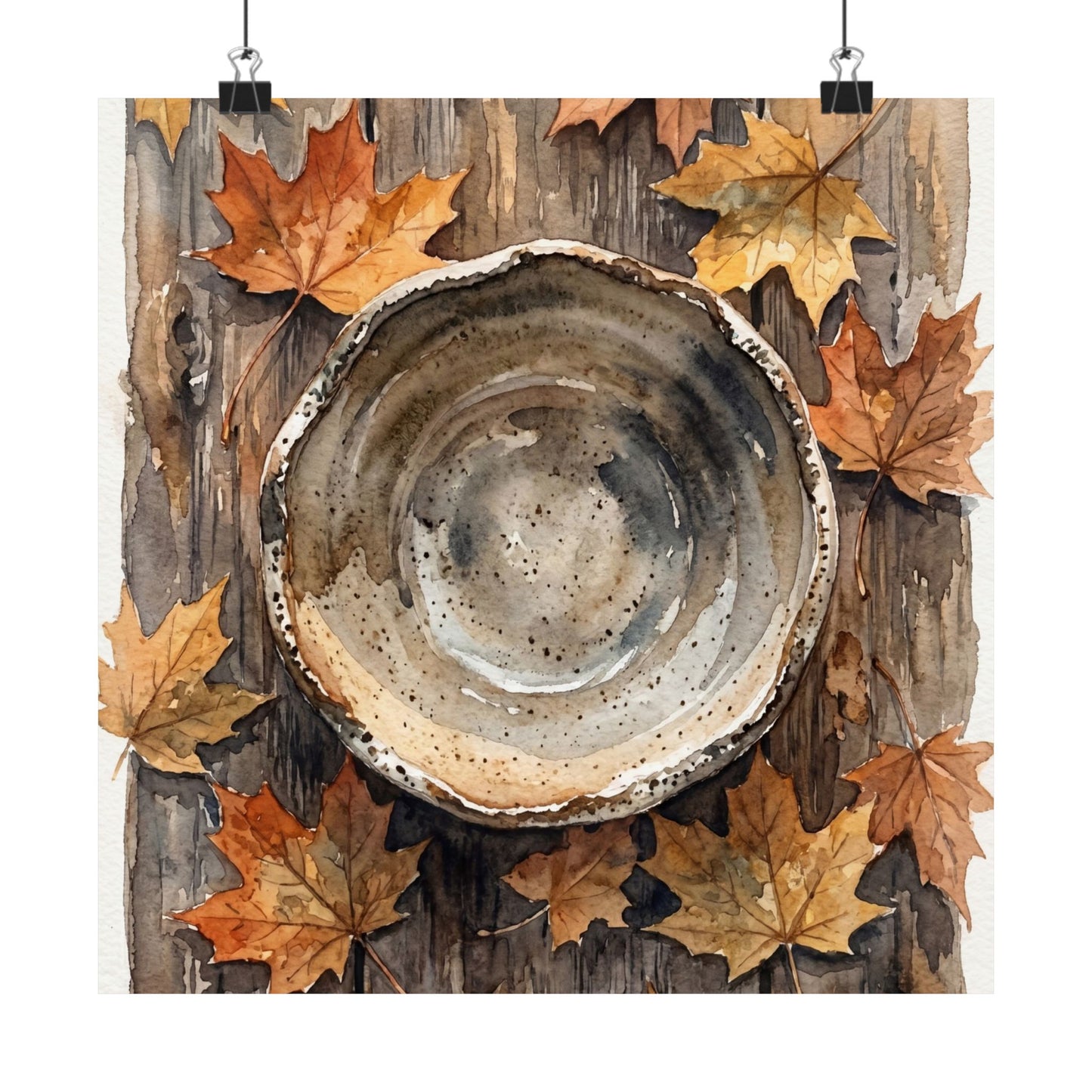 Ceramic Bowl Watercolor Wall Art Print | Elegant Japandi Art