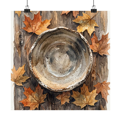 Ceramic Bowl Watercolor Wall Art Print | Elegant Japandi Art