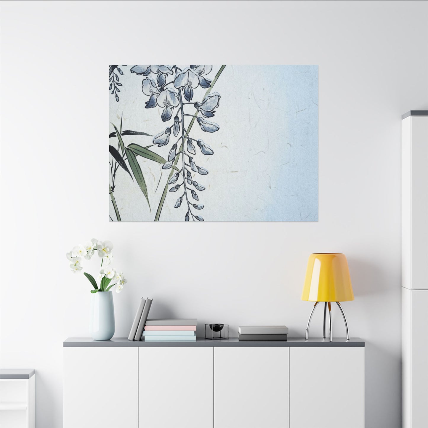 Zen Wisteria in Moonlight | Ukiyo E Inspired Canvas Art