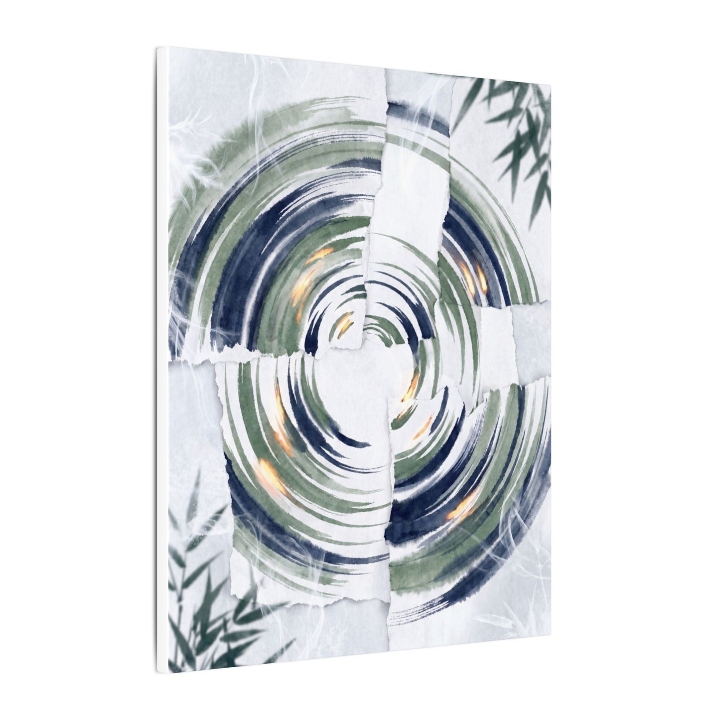 Winter Water Ripple Sumi E Canvas Art | Peaceful Decor