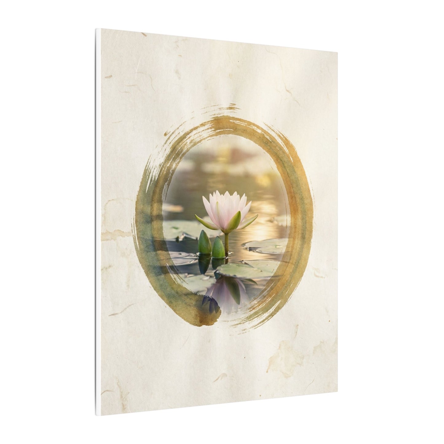 Peaceful Lotus Flower Canvas Art - Enso Zen