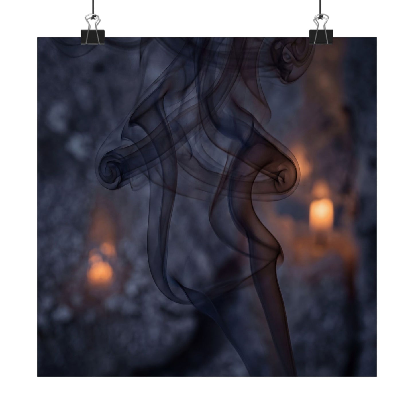 Bold Incense Smoke Wall Art Print - Shadow Zen Dark Japandi