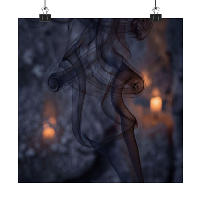 Bold Incense Smoke Wall Art Print - Shadow Zen Dark Japandi