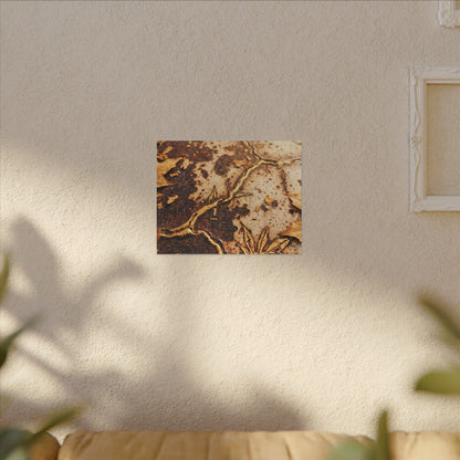 Kintsugi Rust Patina in Golden Hour | Gold Vein Canvas Art