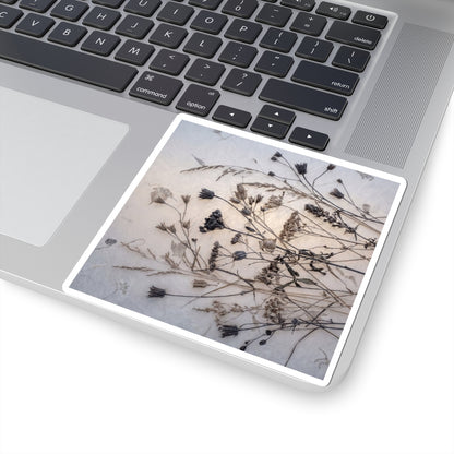 Japandi Dried Flowers in Dawn | Japanese Pattern Sticker Art Print