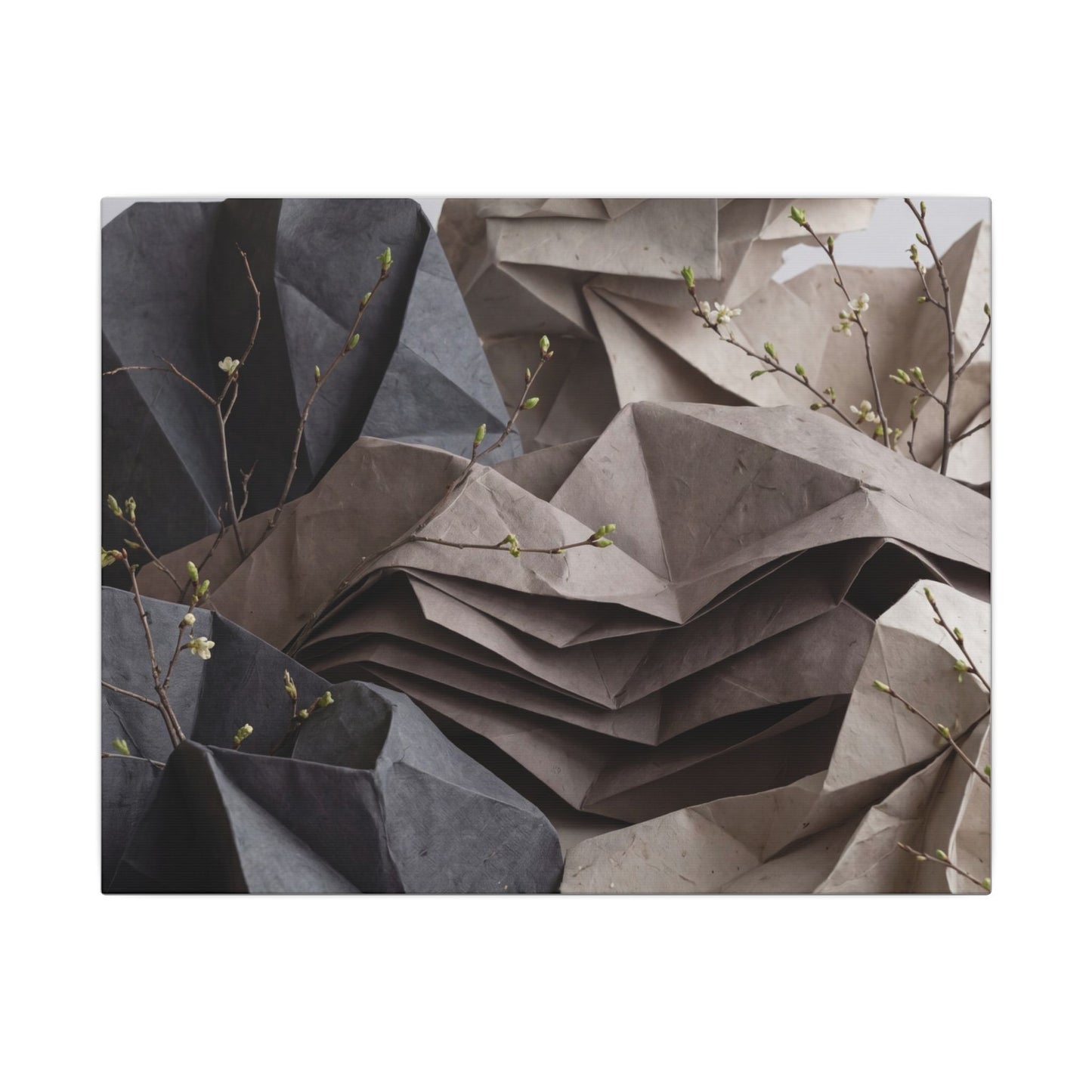 Neutral Paper Fold Canvas Art - Texture Japandi