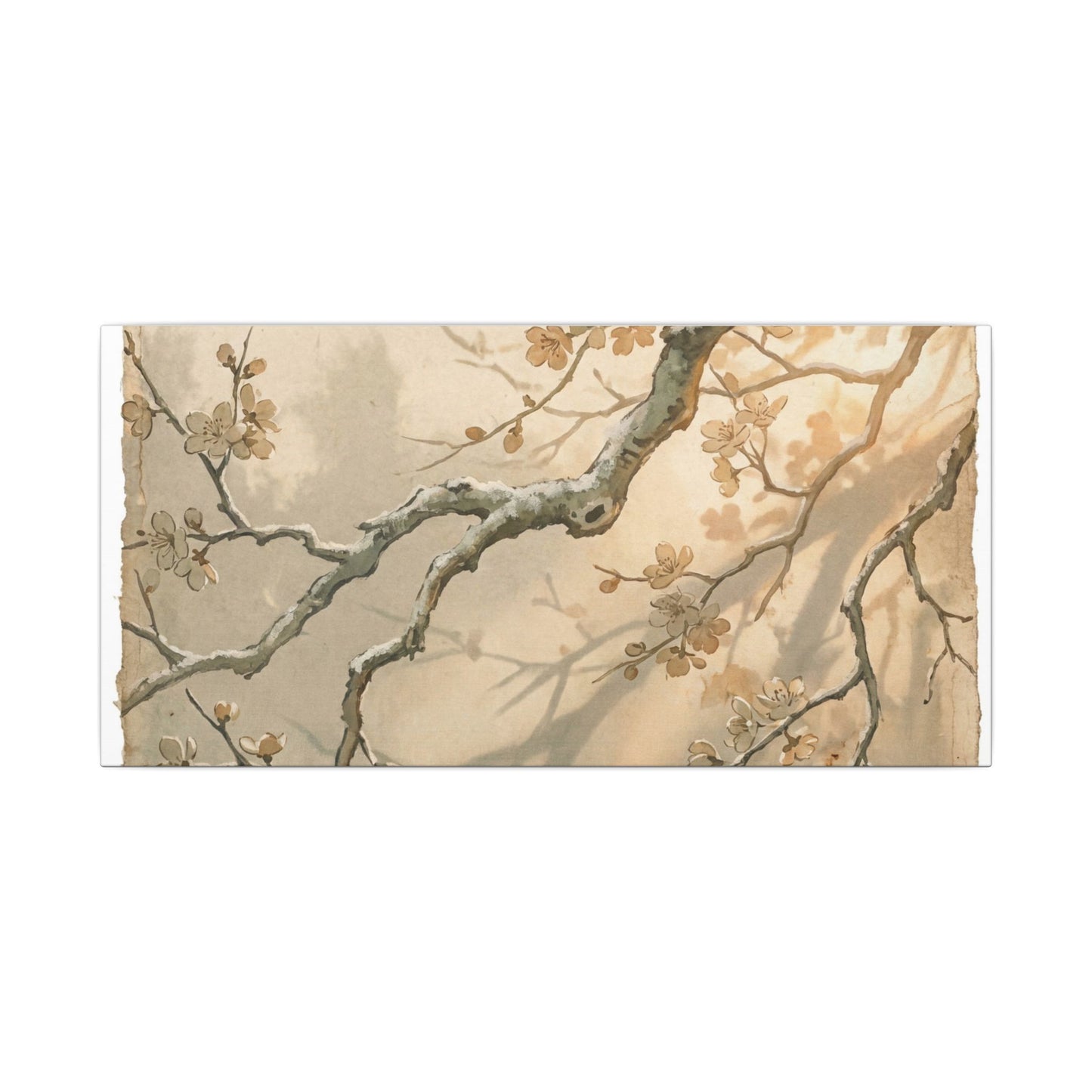 Cherry Blossom Canvas Art | Winter Japandi Japanese Pattern Art