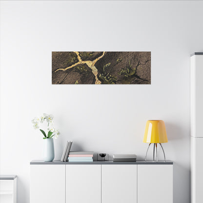 Spring Cracked Earth Charcoal Ink Canvas Art | Luxurious Decor