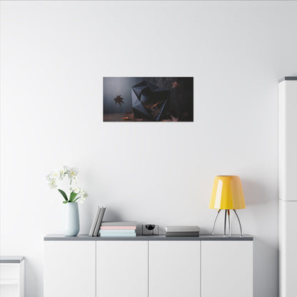 Dark Japandi Paper Fold in Dawn | Shadow Zen Canvas Art