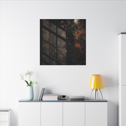 Sophisticated Shadow Play Canvas Art - Dark Texture Dark Japandi