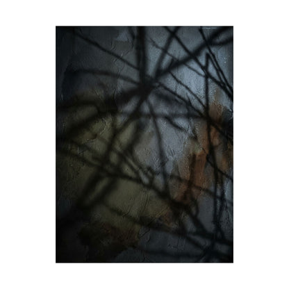 Shadow Play Wall Art Print | Winter Dark Japandi Dark Texture Art