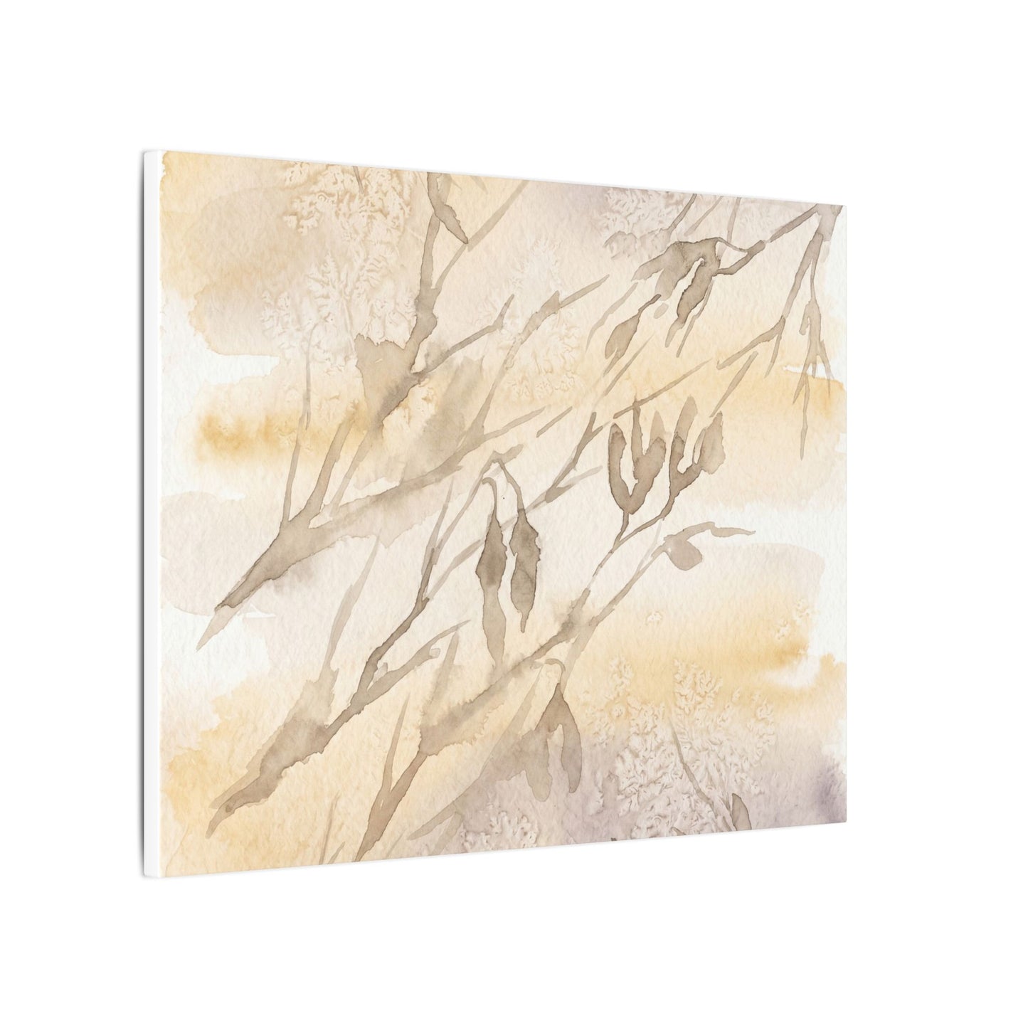 Shadow Play Winter Canvas Art | Japandi Warm Design